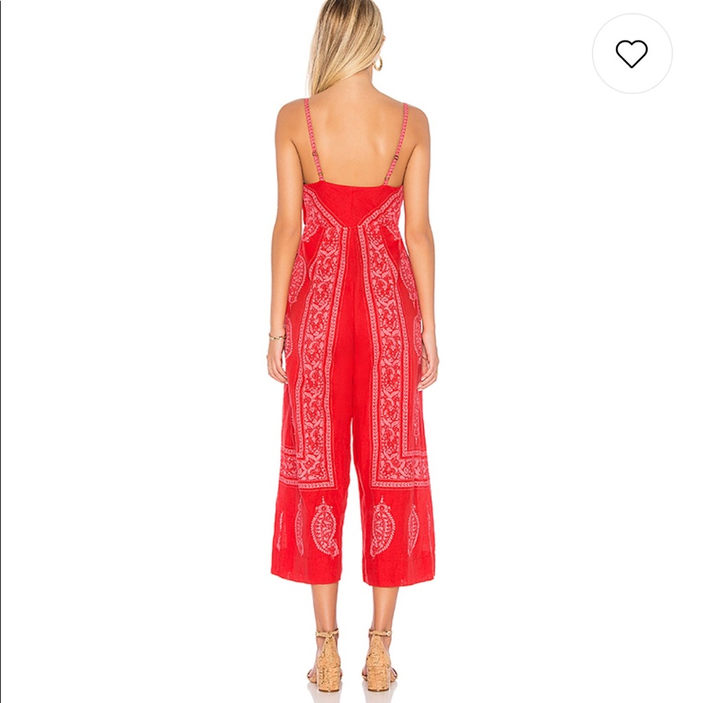 NEW • Free People • Feel The Sun Jumpsuit Red 0 - Picture 3 of 5